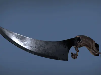 Hunter knife Low-poly 3D model purchase