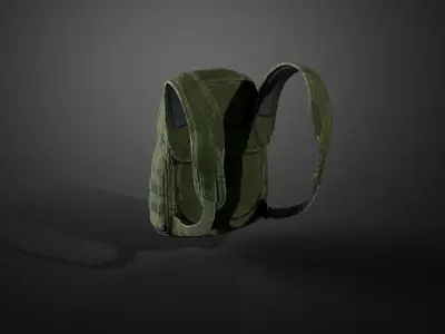 Military backpack Low-poly 3D model buy