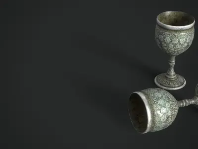 Antique Mug Low-poly 3D model