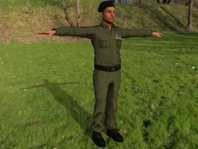 indian police officer  Low-poly 3D model