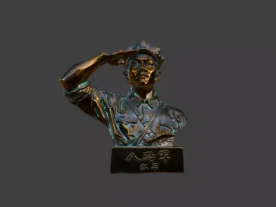 Military sculpture warrior  military battle war hero  soldier 3D print model 21