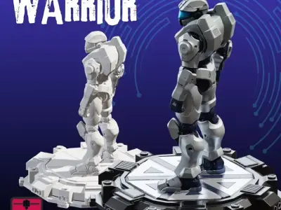 Futuristic Warrior STL Sci-Fi Armor Sculpture 3D print model