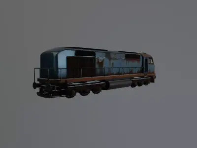 postapocalyptic locomotive 3D model