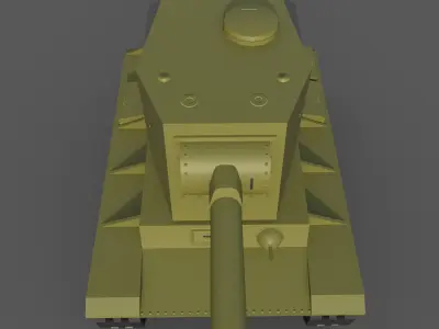 Cartoon KV-2 Low-poly 3D model
