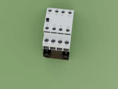 Contactor 3D model electrical switch Low-poly 3D model