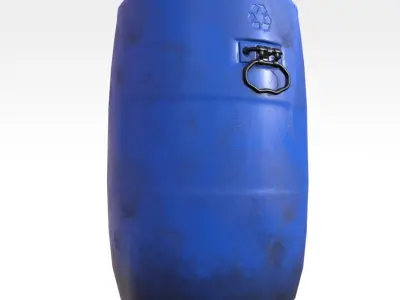 Plastic Barrel - Type A Low-poly 3D model