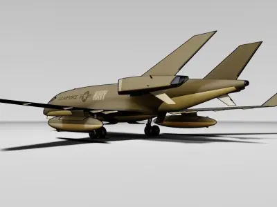 ARMY LEARJET Low-poly 3D model