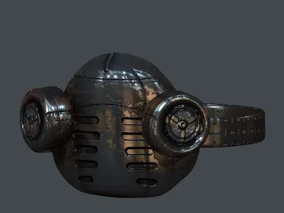 Gas mask helmet 3d model scifi Low-poly  Low-poly 3D model 67