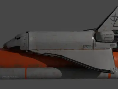 Shuttle Rocket Low-poly 3D model