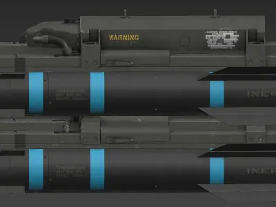 Hellfire Missile Launcher Low-poly 3D model