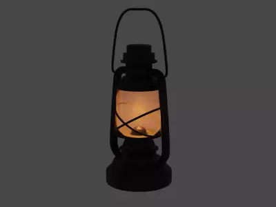 Oil Lamp Black 3D model
