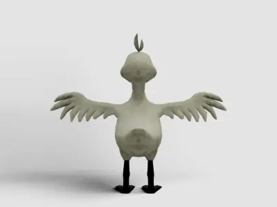 Cartoon goose pack Free low-poly 3D model