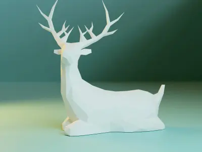 CHRISTMAS DEER LOW POLY 3D model