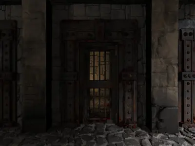 Dungeon Game Ready Model Free low-poly 3D model