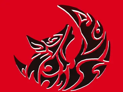 wolf logo 3D model purchase