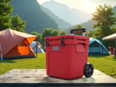 Outdoor Wheeled Ice Chest Red 3D model