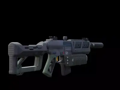 Sci-Fi Tactical Stealth Carbine Game Ready Low Poly Low-poly 3D model