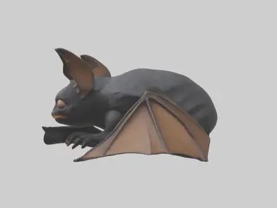 Sleeping Bat Model Low-poly 3D model