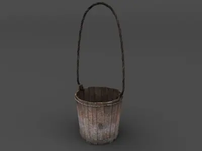 Bucket wooden 3D model