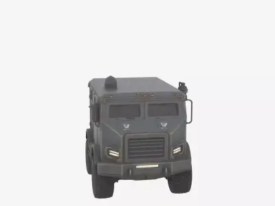Reinforced bulletproof 3D armored bank security transport truck 3D model