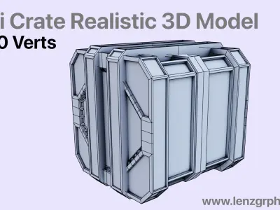 Scifi Crate Low-poly 3D model purchase