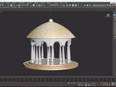 Classical Dome Pavilion Low-poly 3D model