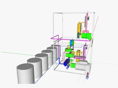 Compressed air energy and use system CAES US 3D model