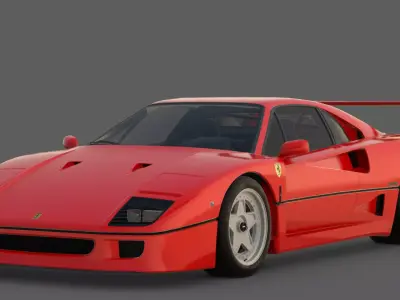 1987 Ferrari F40 3D Model  The Last Great Ferrari 3D model