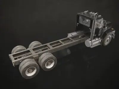 Classic Truck - Black Low-poly 3D model