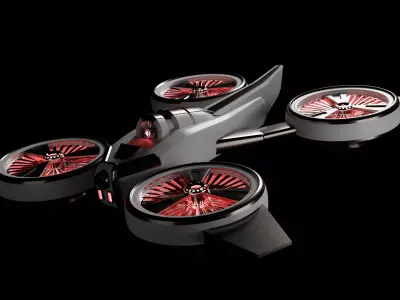 Sci-fi Drone with camera  Low-poly 3D model
