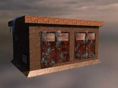 Industrial Electrical Cabinet Low Poly Low-poly 3D model