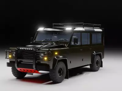 Custom Off-Road 4x4 SUV - Rigged Game Ready Vehicle Low-poly 3D model