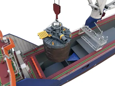 MULTIPURPOSE HEAVY LIFT FREIGHT SHIP 3D model