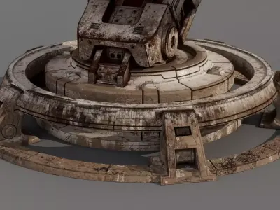 Sci-Fi Heavy Missile Defense Turret - PBR Game Ready Free 3D model