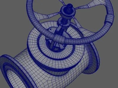 StopCock gate valve Low-poly 3D model