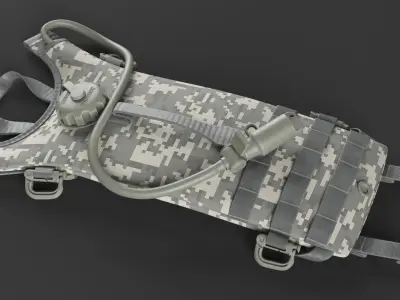 Military Hydration Backpack Carrier Lying 3D model