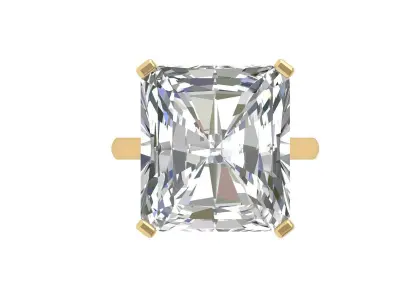 Emerald Solitaire Art Deco Ring 3D print model 2