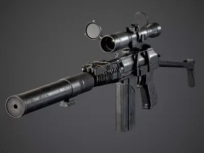 VSK-94 sniper rifle Low-poly 3D model