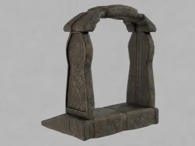 Ancient Stone Gate or Portal Low-poly 3D model