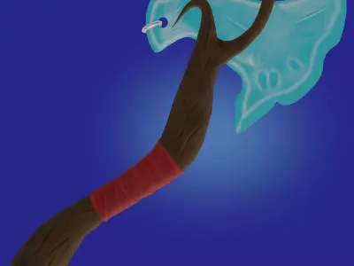 Stylized axe with cristal blade Free low-poly 3D model
