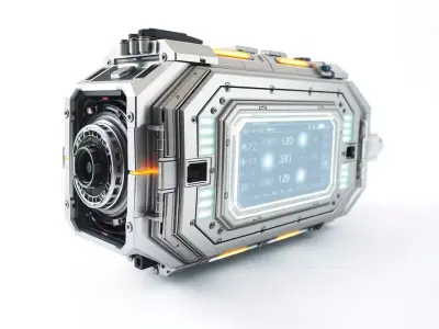 Futuristic Camera Device Model Pack Low-poly 3D model