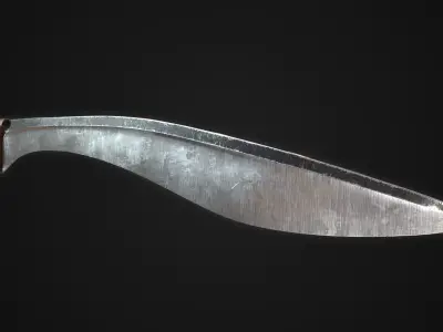 Serpent Falcata Sword Lowpoly Game Ready Model Low-poly 3D model