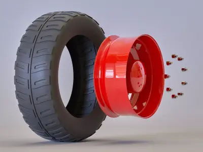 realistic and detailed Car tire wheel Car Tyre 3D model