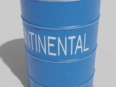 Oil Barrel Low-poly 3D model 13