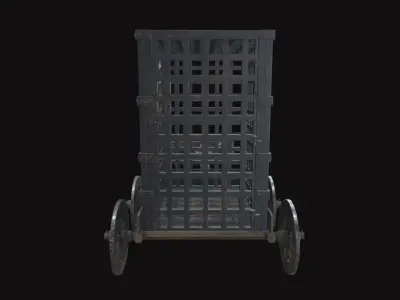 Medieval Carriage V16 Low-poly 3D model