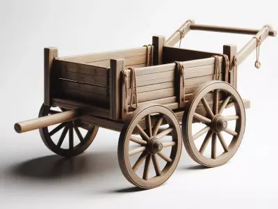 Wooden Cart 3D Printable Model 3D print model get