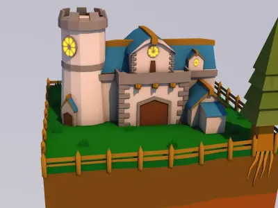 Castle Low-poly 3D model order