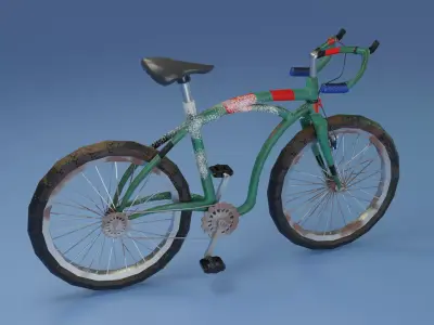 Bicycle LOW POLY BPR Low-poly 3D model