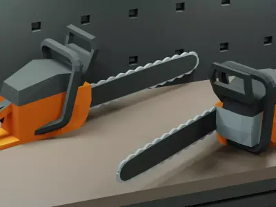 Collection of 15 low-poly Construction Tools Low-poly 3D model
