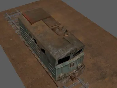 Abandoned train Low-poly 3D model purchase